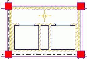 The door opening is created. Figure 114: Creation of the first door Using the same process, draw a door of the same type and size for the other elevator.