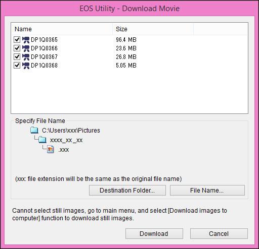 When the [ Live View window] closes, the following window appears if some movie files remain to be downloaded to your computer.