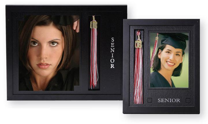 #TASSEL-80 8 X 10 #TASSEL-57 5 X 7 SENIOR RAME Assembled frame comes with acrylic, mat, backing and flexible framing points. rame width is 3/4. Picture opening size is 4 x 5.