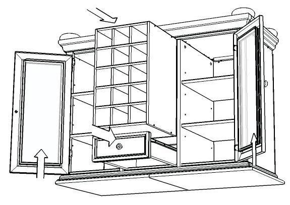 Assembly Instructions 5/6 Figure 3 J K Figure 4 STEP 8 Attach Doors (J) and (K) by sliding the door lift hinges into the side panels