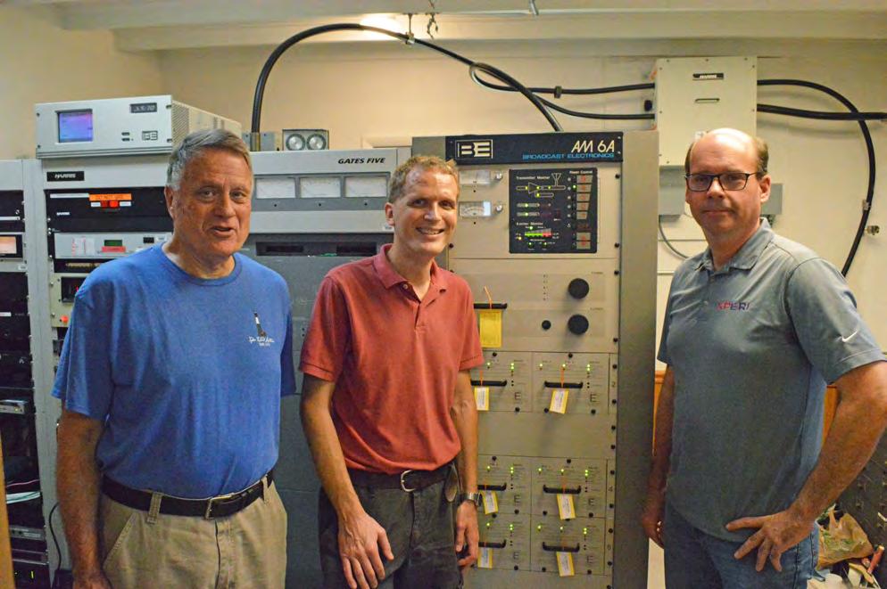 At the transmitter on the day the station went all-digital are Tom Casey, Hubbard Radio s operations manager in Frederick; Dave Kolesar, Hubbard senior broadcast engineer; and Mike Raide, Xperi