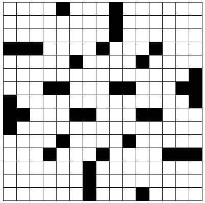 English. The Down clues always run from top to bottom, never upwards. The black squares simply show where words begin and end and they are never used by the solver.