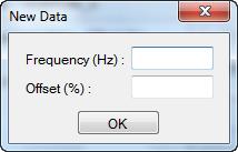 Insert the desired frequency point and offset in the New Data dialog as shown in Figure 2-76.