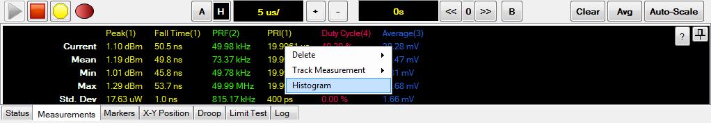 2 Using the 8990B 4 To view a histogram detailing the measurements, select the