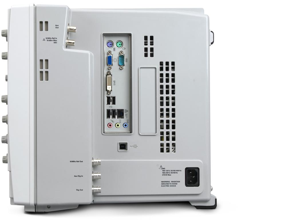 Introduction 1 Side Panel Outlook The following connectors and hard drive are available on the side panel. To set up the remote interfaces, refer to the 8990B Installation Guide.