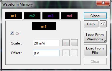2 Using the 8990B 2 The Waveform Memory dialog is displayed as shown in Figure 2-49. Figure 2-49 Waveform Memory dialog 3 Select the On check box to enable the waveform memory.