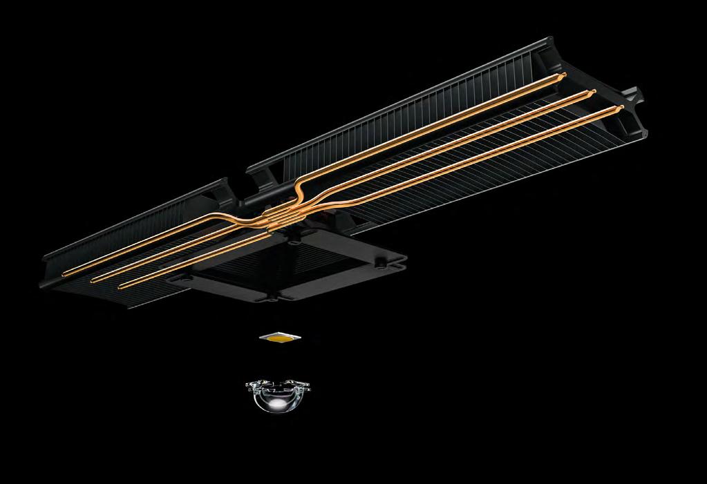 Cu-Beam suspended lights work differently Heat pipe technology Cu-Beam suspended lights come equipped with an effective cooling system.
