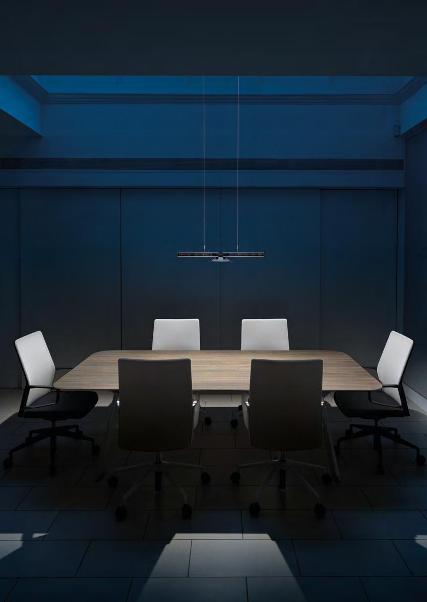 Focused lighting for task surfaces such as meeting tables, reception desks, office and dining areas. Powerful light Cu-Beam suspended lights use Heat pipe technology to cool a single high-power LED.