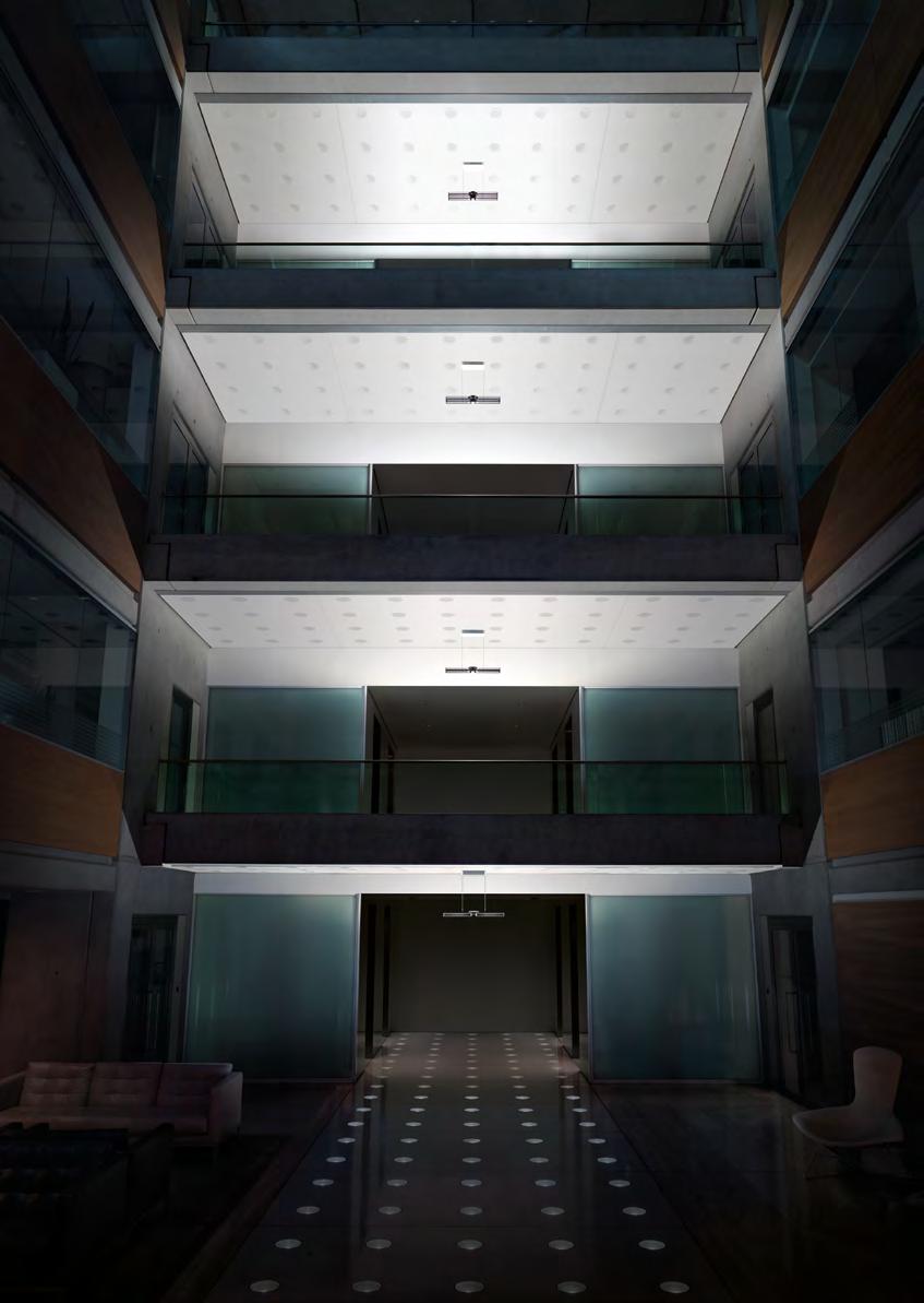 Ambient lighting for open spaces like atriums, foyers, circulation areas and general office lighting. Powerful light Cu-Beam lights use Heat pipe technology to cool a single high-power LED.
