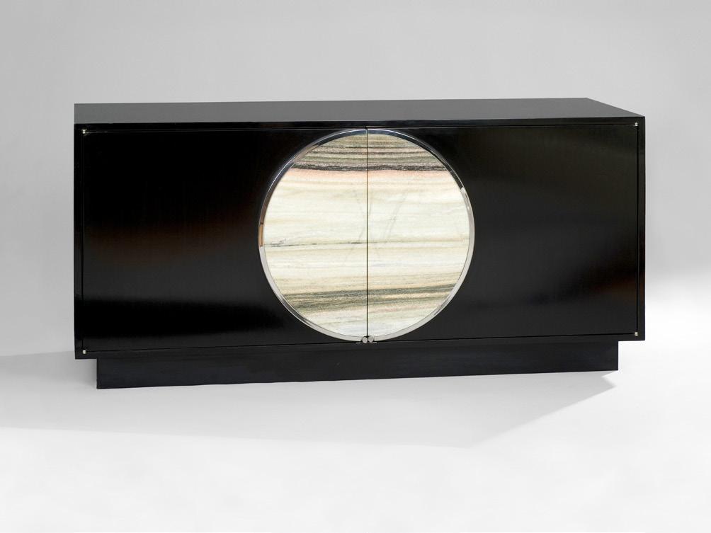 Maria Pergay Cabinet with Marble Disc, c.