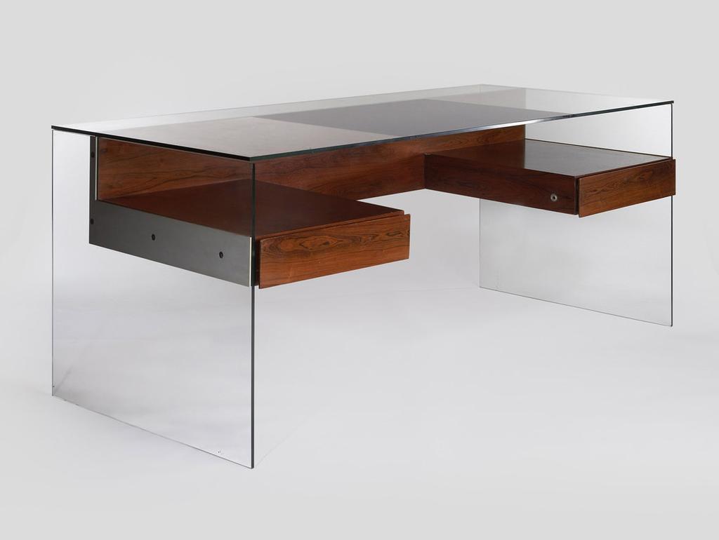 Antoine Philippon & Jacqueline Lecoq Desk, 1960 Glass, palissander 29.