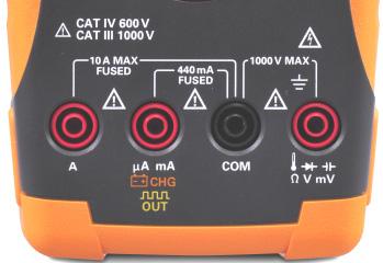 1 Getting Started The terminals at a glance CAUTION To avoid damaging the multimeter, do not
