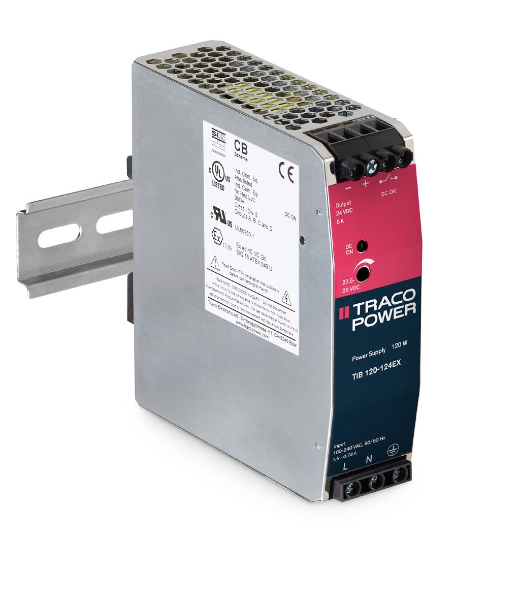 Industrial Power Supplies UL Hazloc Class I, division 2 approval and ATEX certification SEMI F47 compliant for voltage sag immunity Rugged metal case with optional side-mounting Very high efficiency