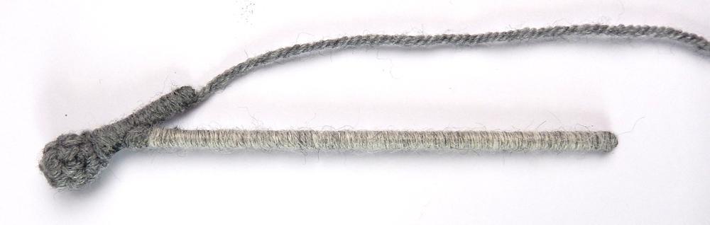 Microphone Head With Gray yarn make 2 ch. 6 sc in second ch from hook. (6 sts) Rnds 2-3 (2 rounds) Grip Fasten off, leaving a long yarn tail of about 30cm.