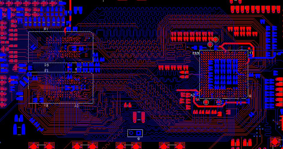 Figure 10: Illustration of TOP and BOTTOM layers of a DDR2 PCB with computed waveforms at the farthest SDRAM.