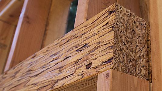 PSL (parallel strand lumber) An engineered wood product in