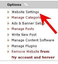 Head over to your WordPress Direct account. You need to do a couple of things to enable AdSense on your blog. Click on Website Settings.