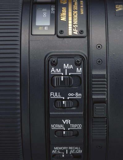 In-lens blur correction for clearer viewfinder image Nikon s Vibration Reduction (VR) VR lens unit function is built into the lens.