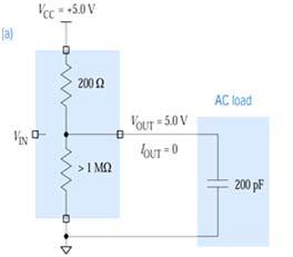 that a CMOS inverter s P-channel MOSFET has an ON resistance of 2, that its N-channel MOSFET has an ON resistance of, and that the capacitive (or AC) load C = 2