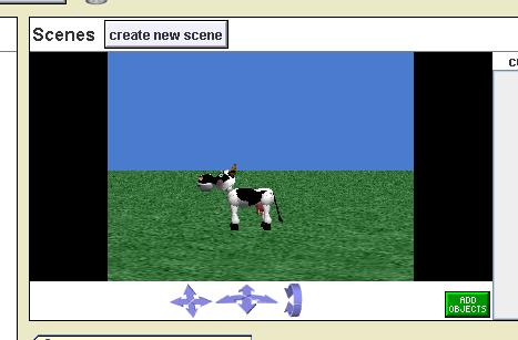 D. Next, make it so that the cow is off the screen when the world starts: 1.