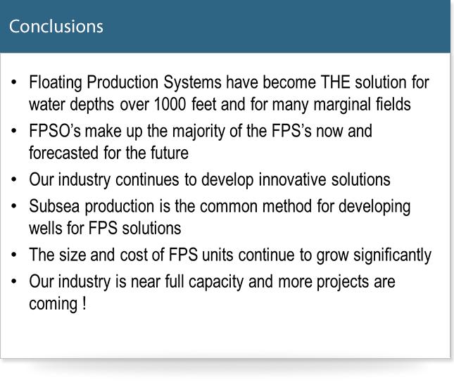 FPSOs the Clear Deepwater Choice as Activity Grows The FPSO is the most flexible of floating production systems and will continue to be the system of choice for deepwater