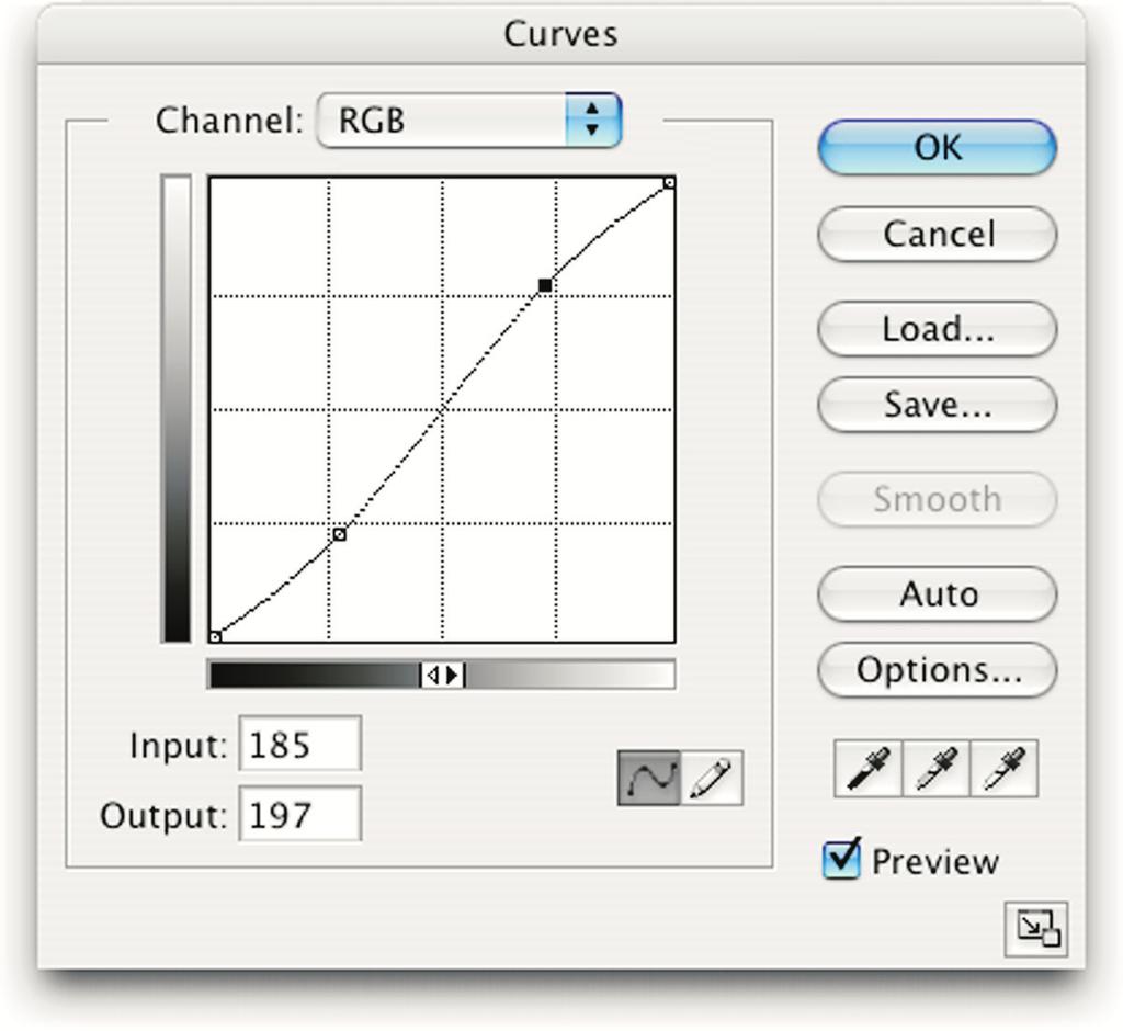 The levels dialog offers two sliders: the input slider (top) increases the contrast of images while the output slider (bottom) decreases the contrast in images.