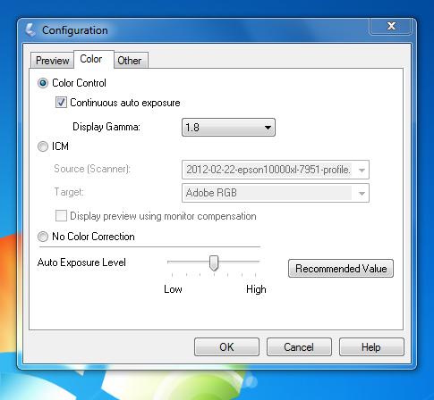 14. Select the Color tab at the top of the Configuration window. 15.