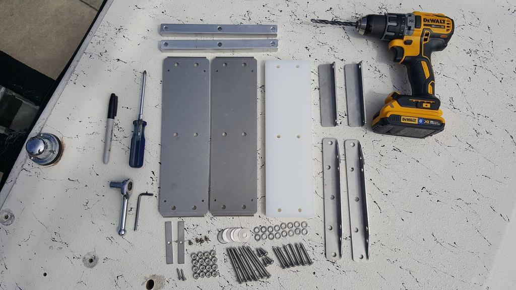 Included components and tools you will need pictured below Step 1: Configure carriage halves Be sure to allow for proper clearance of the hull boundary or internal structures before drilling any