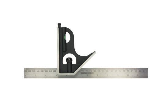 Carpenters Square Steel base and ergonomic design for ease of use Allows positive location and clamping Offers fixed angles: 45, 90 With mini carbide scriber and level vial Squareness within 0.