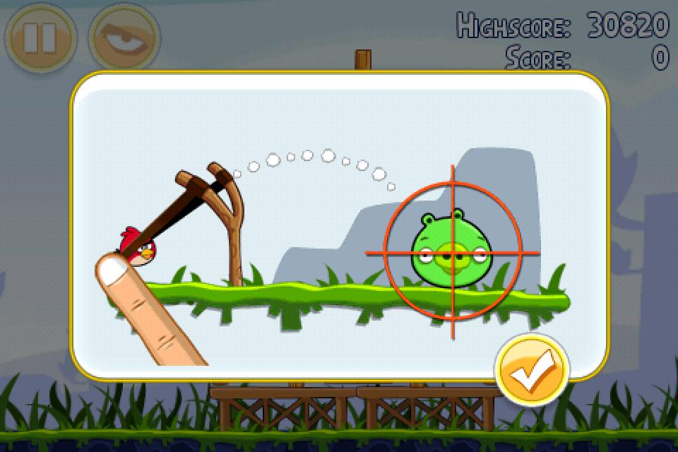 - Here s the instructions screen for Angry Birds. - Notice how there is no instructional text?