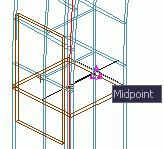 Example: Creating a rectangular plate using a center point 1. Place a coordinate system with the X/Y-plane in the desired plate plane. Select the middle point of the outer column flange. 2.