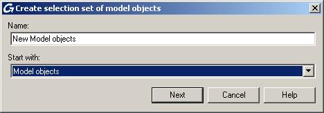 3. Click New on the dialog box toolbar to save a selection set. 4.
