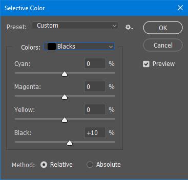 3.2. The Creative color edits action This action lets you make creative color edits, using the powerful Selective Color adjustment tool.