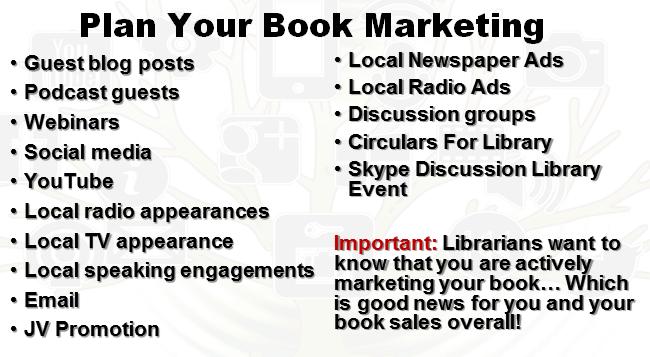 Again, you should be registered as a publisher with the library guide, your book needs to be in its final formats, and it s in with the wholesalers.