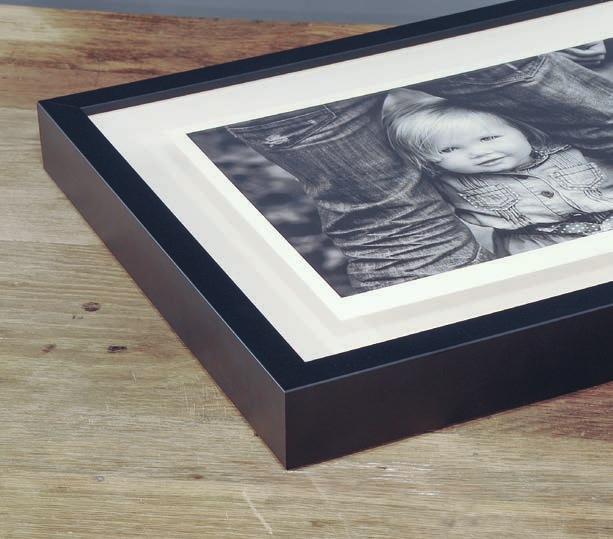 This gives your image a stunning floating effect. The Fine Art Frame would look fantastic on any wall in your home or studio! Available in a matt black or white frame, with a deep rebate profile.