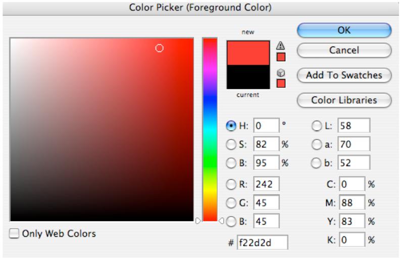 You can swap the foreground and background colors by clicking the small curved arrows next to them in the Tools palette To change the foreground color, click it once.