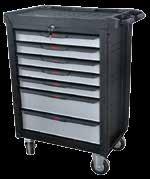 Roller Cabinets/ Tool Chests Professional Roller Cabinets - Black / Silver Self-locking function on fully-open drawers, with only one drawer open at a time Special handle design, easy to open Ball