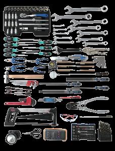 Tool Kits 95Pc Industrial Engineer's Tool Kit Professional 6 Drawer Tool Trolley (black/silver) - 678x459x997mm Professional 3 Drawer Horizontal Tool Chest (black/silver) - 678x459x5mm 28-piece /2