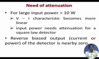 (Refer Slide Time: 12:26) Now, for large input power greater than 10 watt, the v I characteristic as we have already seen that they become more linear, the square law does not
