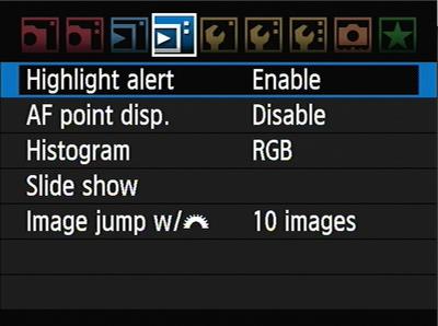 On my histogram/display screen, I like to have the highlight alert enabled, so the