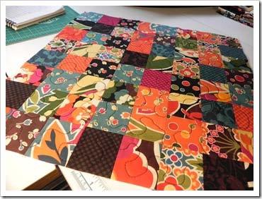 Quilt each piece as desired! I just did a simple meander!