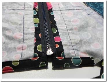 Flip the facings to the wrong side and top stitch them down as shown below.