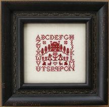 Above right, Grace Risk $16 is a new reproduction from Samplers Revisited, a Scottish sampler