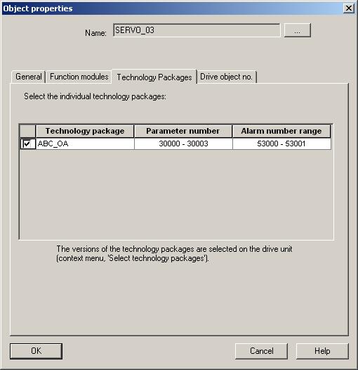 3 Installation and activation 3.1 Installing a Technology Extension using STARTER 3.1.4 Activating the Technology Extension in the drive object In the following, the Technology Extension is assigned to a drive object.