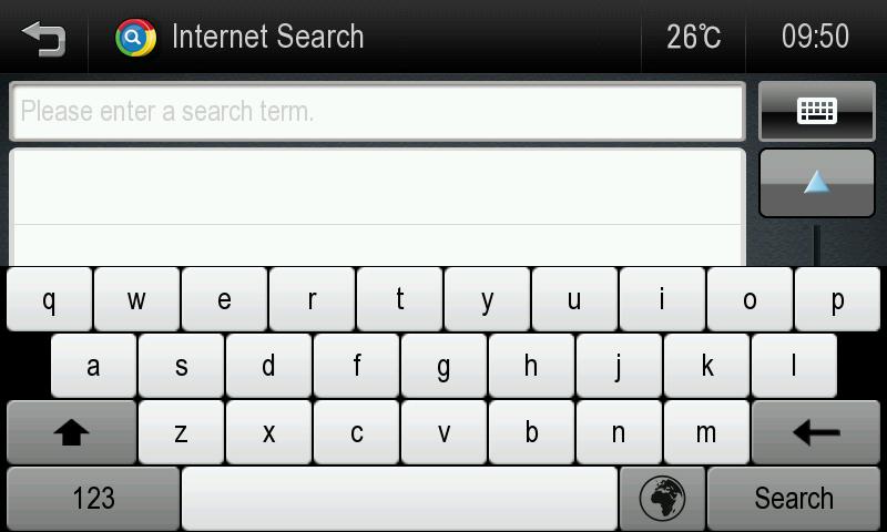 Internet Search Internet Search Search for a location using the Internet Search You may search for a POI or address using