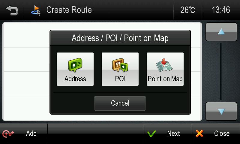 Calculate Route When finished, tap the [NEXT] button to