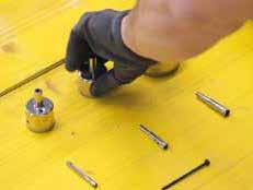To avoid drill bit slipping whilst drilling, a pre cut round template could be used as a guide made from a 20mm
