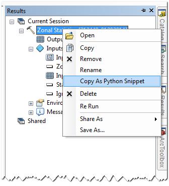 2. COPY AS PYTHON SNIPPET The snippet shows the