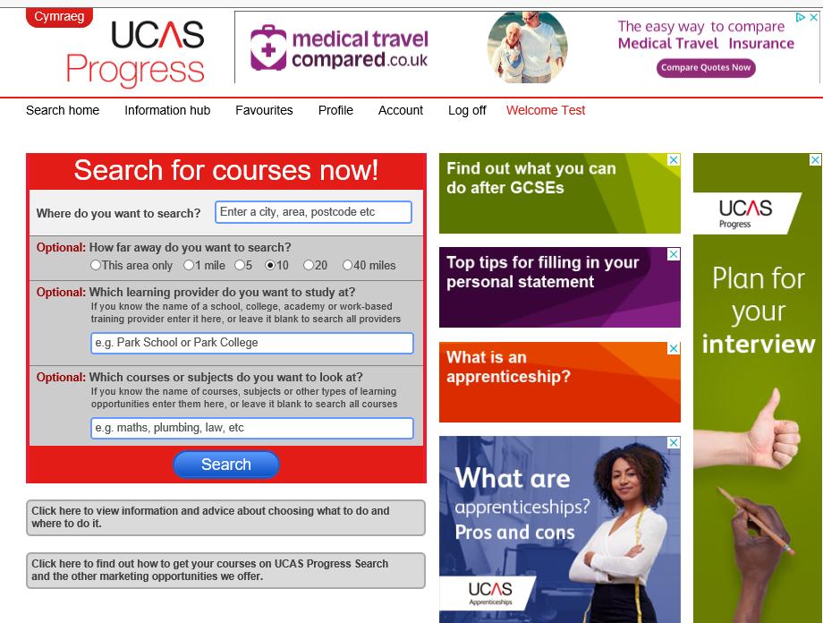 How to fill in your Profile 2.The main screen for UCAS will appear. The first step is to fill in your Profile.