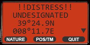 DSC DISTRESS ALERT WITH NATURE OF DISTRESS The GX1200 simulator is capable of transmitting a DSC Distress Alert with the following Nature of Distress categories: UNDESIGNATED, FIRE, FLOODING,
